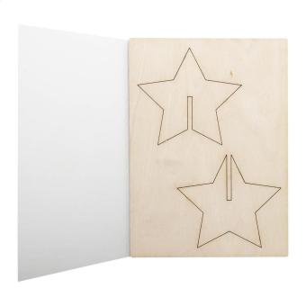 CreaX Christmas card, star Nature blue