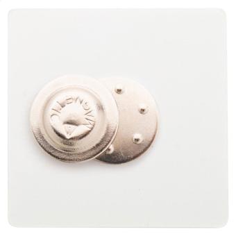 DomeBadge magnetic badge White/clip neck clear