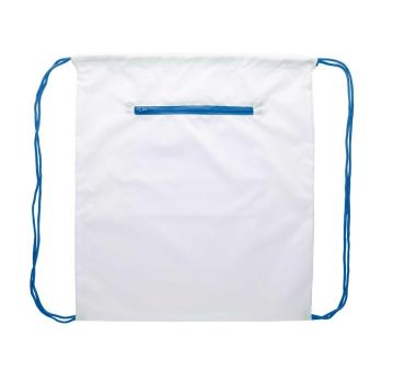 CreaDraw Zip custom drawstring bag Blue/white