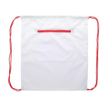 CreaDraw Zip custom drawstring bag Red/white