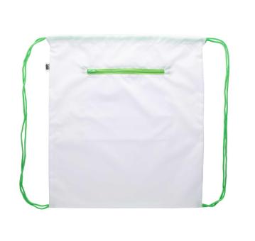 CreaDraw Zip RPET custom drawstring bag White/green