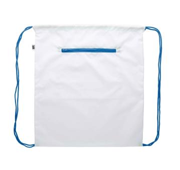 CreaDraw Zip RPET custom drawstring bag Blue/white