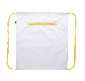 CreaDraw Zip RPET custom drawstring bag White/yellow