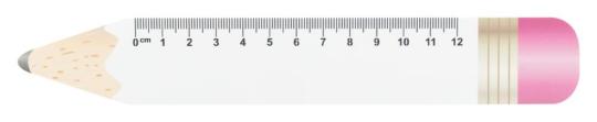 Sharpy 12 12 cm ruler, pencil White