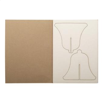 Creax Kraft Christmas card, bell Nature brown