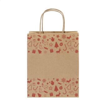 Julegave M Weihnachtsgeschenktasche, mittel Natur