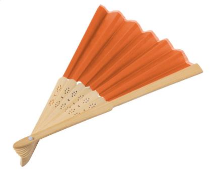 Vioro Handfächer Natur orange