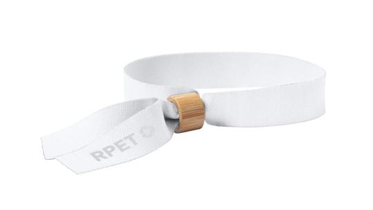 Broch RPET festival bracelet, nature Nature,white