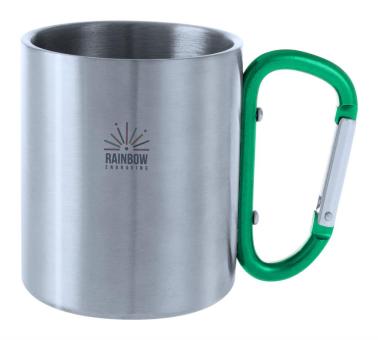 Bastic stainless steel mug Silver/green