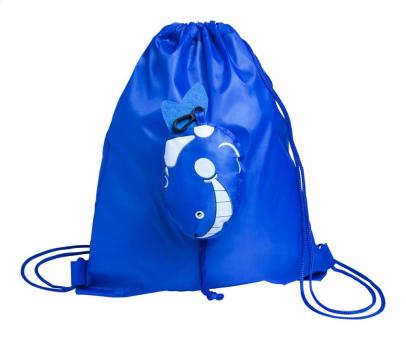 Noah drawstring bag, whale Aztec blue