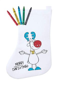 Plicom colouring Christmas stocking White/red