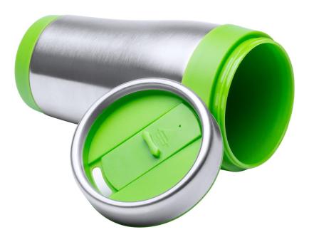 Caprol Thermobecher, silber Silber, lindgrün