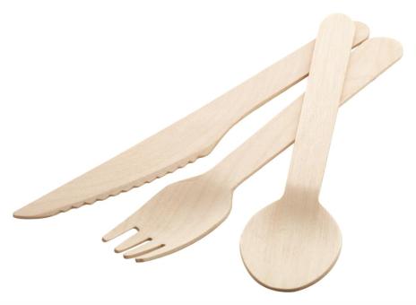 Woolly wooden cutlery, spoon Nature