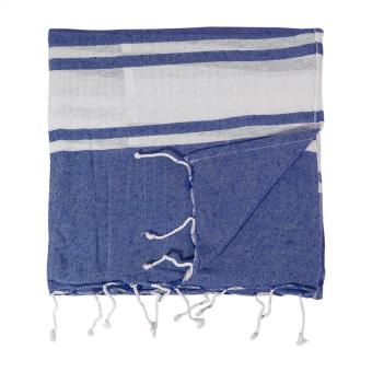 Tortuga recycled cotton beach towel and drawstring bag Dark blue