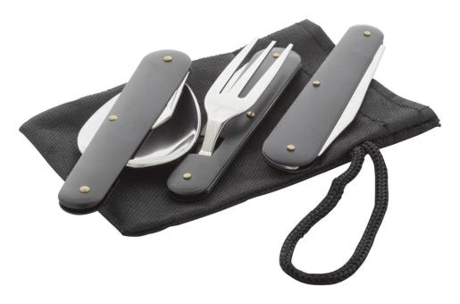 Platoon camping cutlery set Black