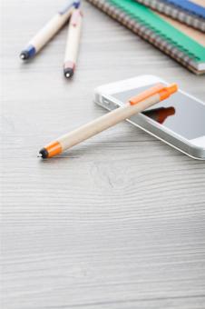 Tempe Touchpen mit Kugelschreiber Natur orange