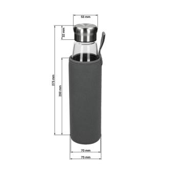 Glasflasche mit Hülle "Life" 0,7 l Transparent
