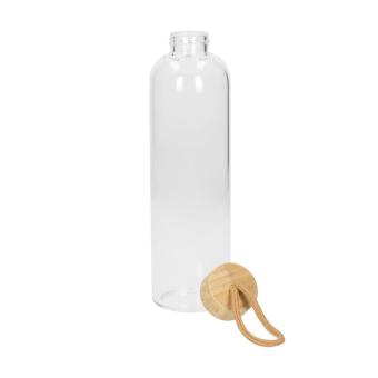 Glasflasche mit Hülle "Bamboo" 1,0 l Transparent