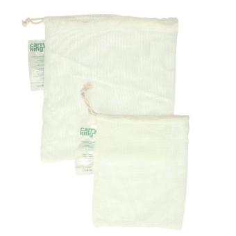 Cotton fruit and vegetable bag "ECOCARE", large Nature