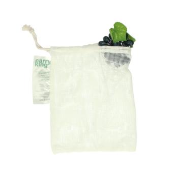 Cotton fruit and vegetable bag "ECOCARE", small Nature