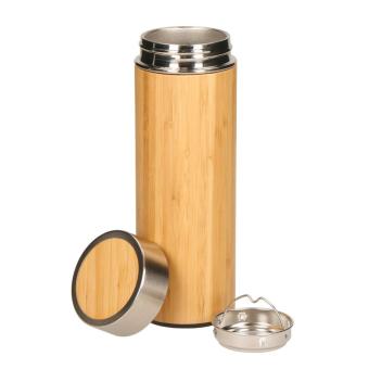 Vakuum Flasche "Bambus", small Braun