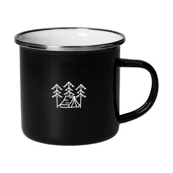 Emaille-Becher "Cozy", 300 ml, schwarz Schwarz/weiss