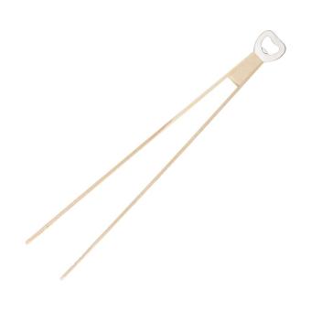 Barbeque tongs with bottle opener "Opener", 43cm Nature