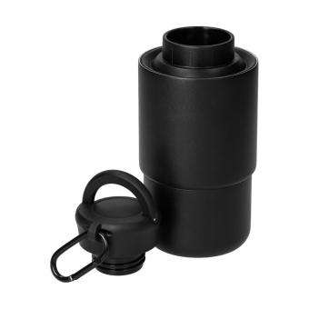 Stainless steel cup with carabiner ‘Trail’ Black
