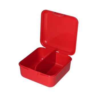 Vorratsdose "Cube" deluxe, mit Trennschale Amerika rot