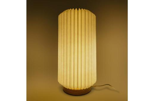 InSideOut Coollux faltbare Papier-LED-Lampe Aurora Tall auf Holzsockel, 32cm Natur