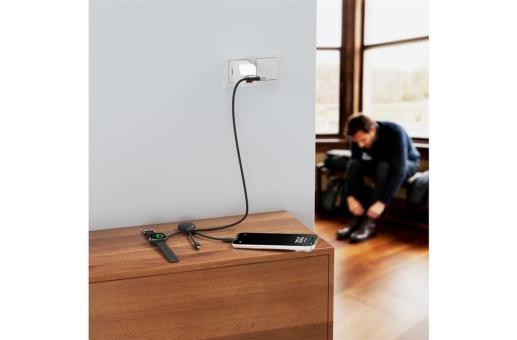 Xoopar Mr. Bio Long Multi Cable for Apple/Samsung Watch 1 Meter Black