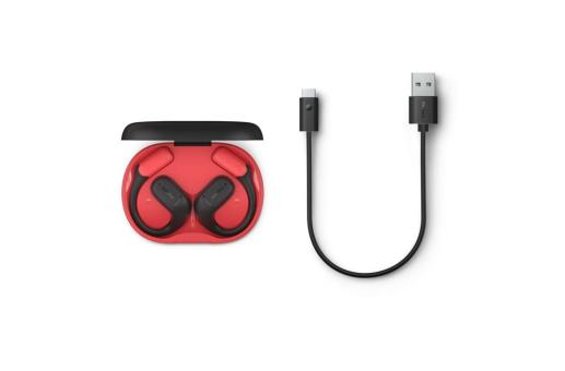 TAA6709| Philips Sports Earphones open-ear with built-in visibility light Black