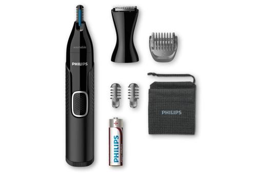 Enjoy Technology NT5650|Philips Nasen-, Ohren- und Augenbrauentrimmer mit 5 Zubehörteilen Schwarz