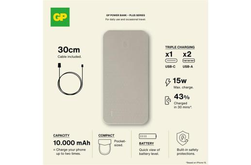 Enjoy Technology GP B+ Serie Powerbank 10000 mAh Beige