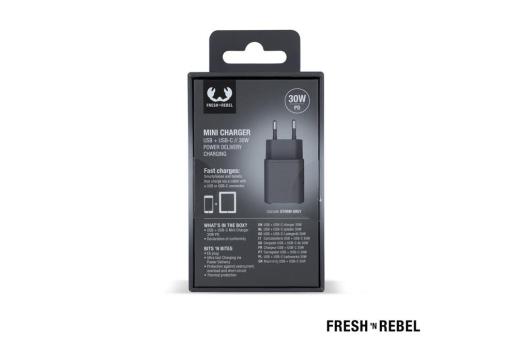 2WC30 I Fresh 'n Rebel Mini Charger USB-C + A PD // 30W Anthracite