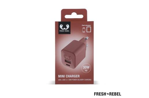 2WC30 I Fresh 'n Rebel Mini Charger USB-C + A PD // 30W Light red