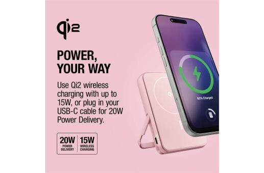 Fresh 'n Rebel Wireless Powerbank 10000mAh Compatible with MagSafe Pink