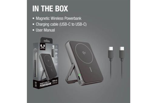 Fresh 'n Rebel Wireless Powerbank 10000mAh Compatible with MagSafe Dark grey