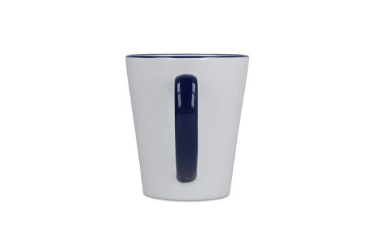 Melbourne Sublimationsbecher farbiger Rand &amp; Henkel 300ml Weiß/blau