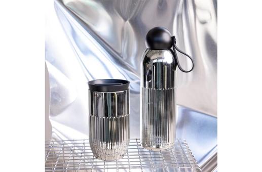 Sagaform Tekla steel bottle chrome (recycled) 500 ml Chrom