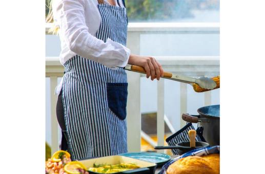 Lord Nelson Victory Apron with Stripes White/dark blue