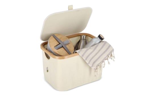 InSideOut folding basket with lid Sogne 38 x 26 x 25cm rPET Ecru