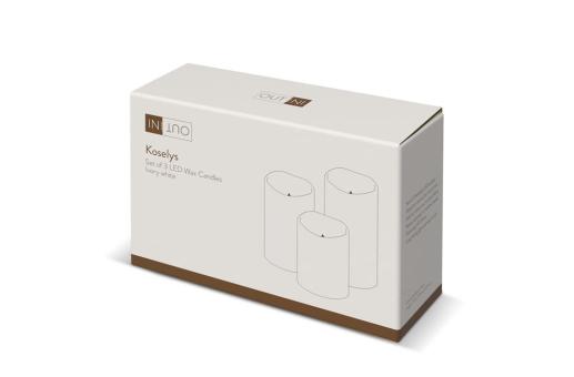 InSideOut Koselys 3-teiliges LED-Kerzen-Set (batteriebetrieben) Elfenbein