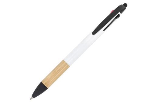 3-colour pen with bamboo grip 