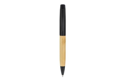Metal Ball pen bamboo in tube Black