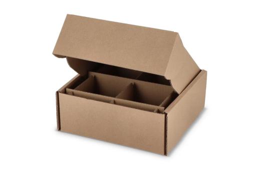 Individuelle Geschenkverpackung für 4 Tassen 24.3 x 24.3 x 9.9 cm Braun