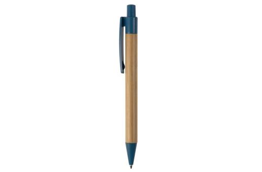 Ball pen bamboo with wheatstraw Aztec blue