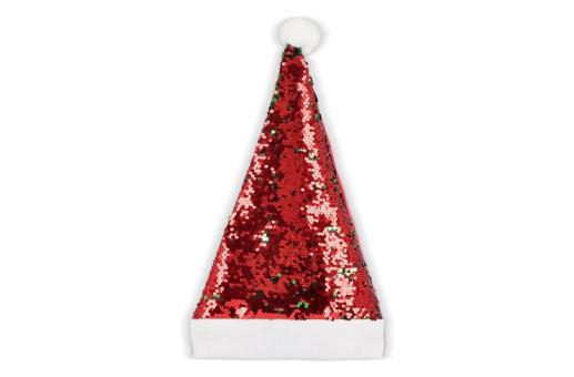 Two-tone sequin Christmas hat, green Green, red