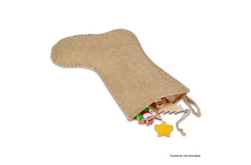 Weihnachtsstrumpf im Jute-Stil mit Ziernaht 40 cm Natur