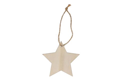 Sternförmiges Weihnachtsornament aus Holz Natur
